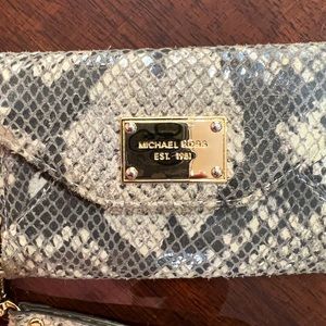 Authentic MICHAEL KORS Python Leather Phone Case wallet
